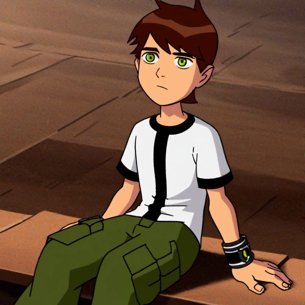 1boy ,  solo,  sitting by user_007 on Tensor.Art