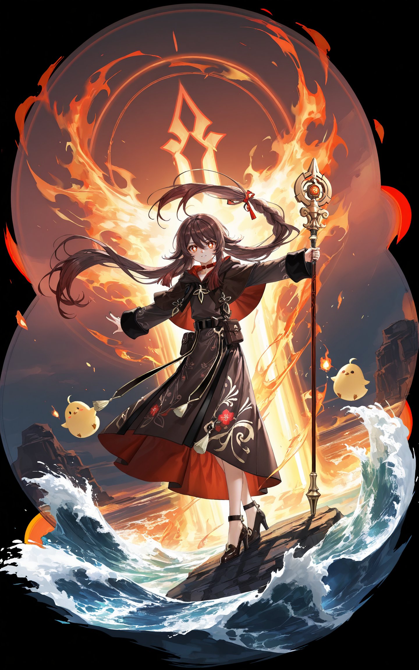 Hu Tao\(genshin impact\),  lihui,  white_background by DJ大江东去 on Tensor.Art