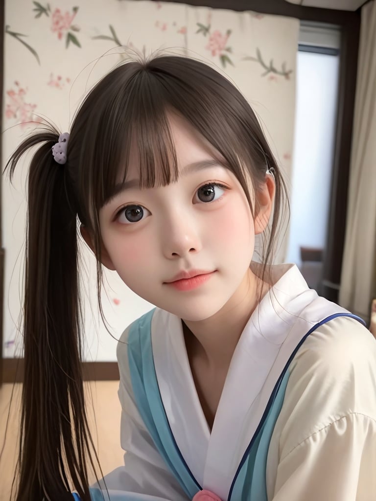 ((score_9, realistic)), ((face focus)), ((fair skin)), ((skinny)), 1girl, on side up, cute, idol, jpop, kpop, belle, pretty, petite, hanbok, wide sleeves, indoors, <lora:ADetailerNetidolFace_pony:0.5>,