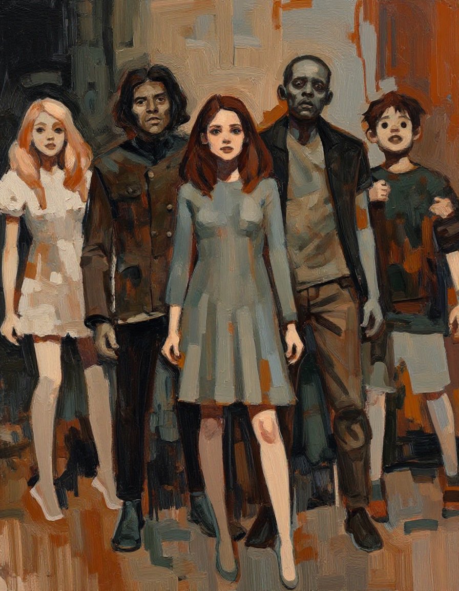 z_ashley_wood,  A group of rebels standing together,  diverse outfits by inknoir on Tensor.Art