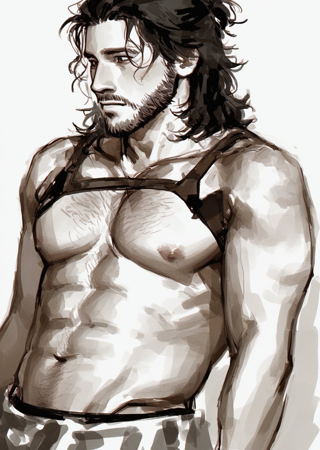 simon (iron lung),  black hair,  wavy hair by crushcries on Tensor.Art