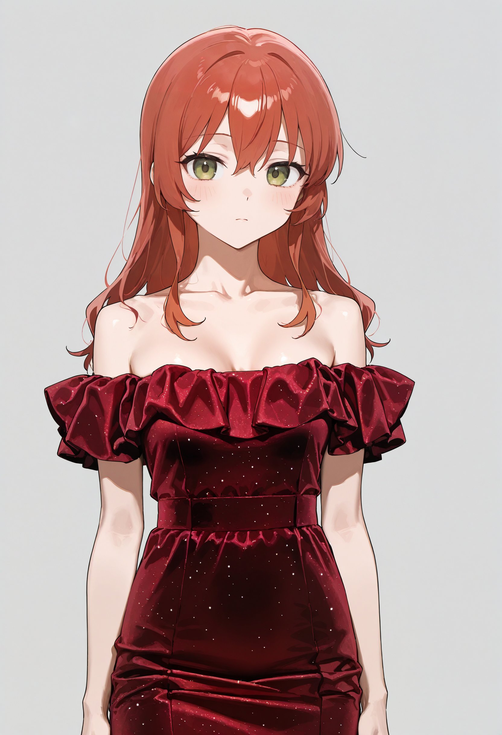 solo,  1girl,  red velvet dress by miaomiao on Tensor.Art