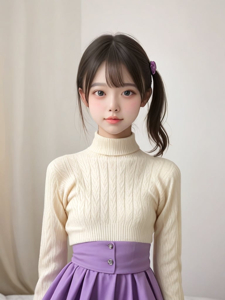 ((score_9, realistic)), ((face focus)), ((skinny face)), fair skin, 1girl, on side up, cute, idol, jpop, kpop, belle, petite, narrow waist, highneck sweater, grassland, <lora:ADetailerNetidolFace_pony:0.5>,