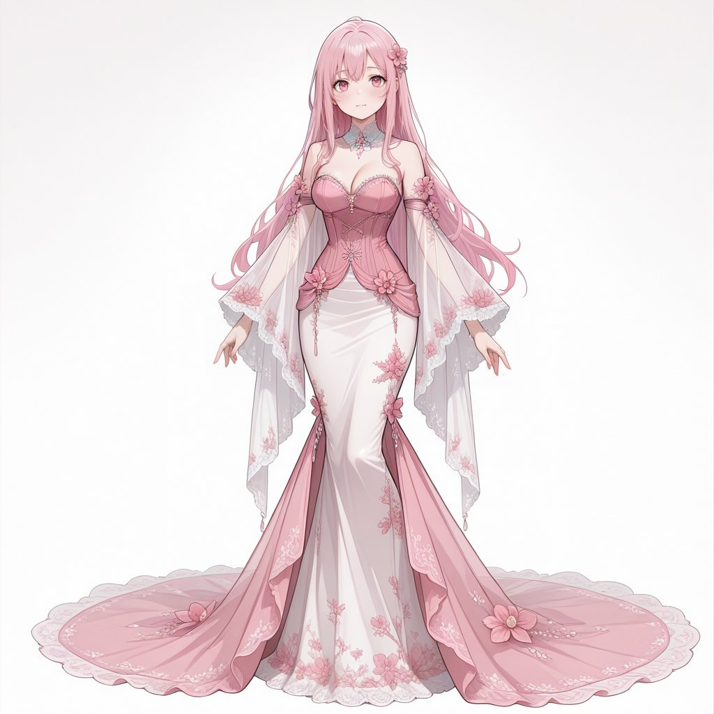 pfdress ,  pink flower,  dress flower by miaomiao on Tensor.Art