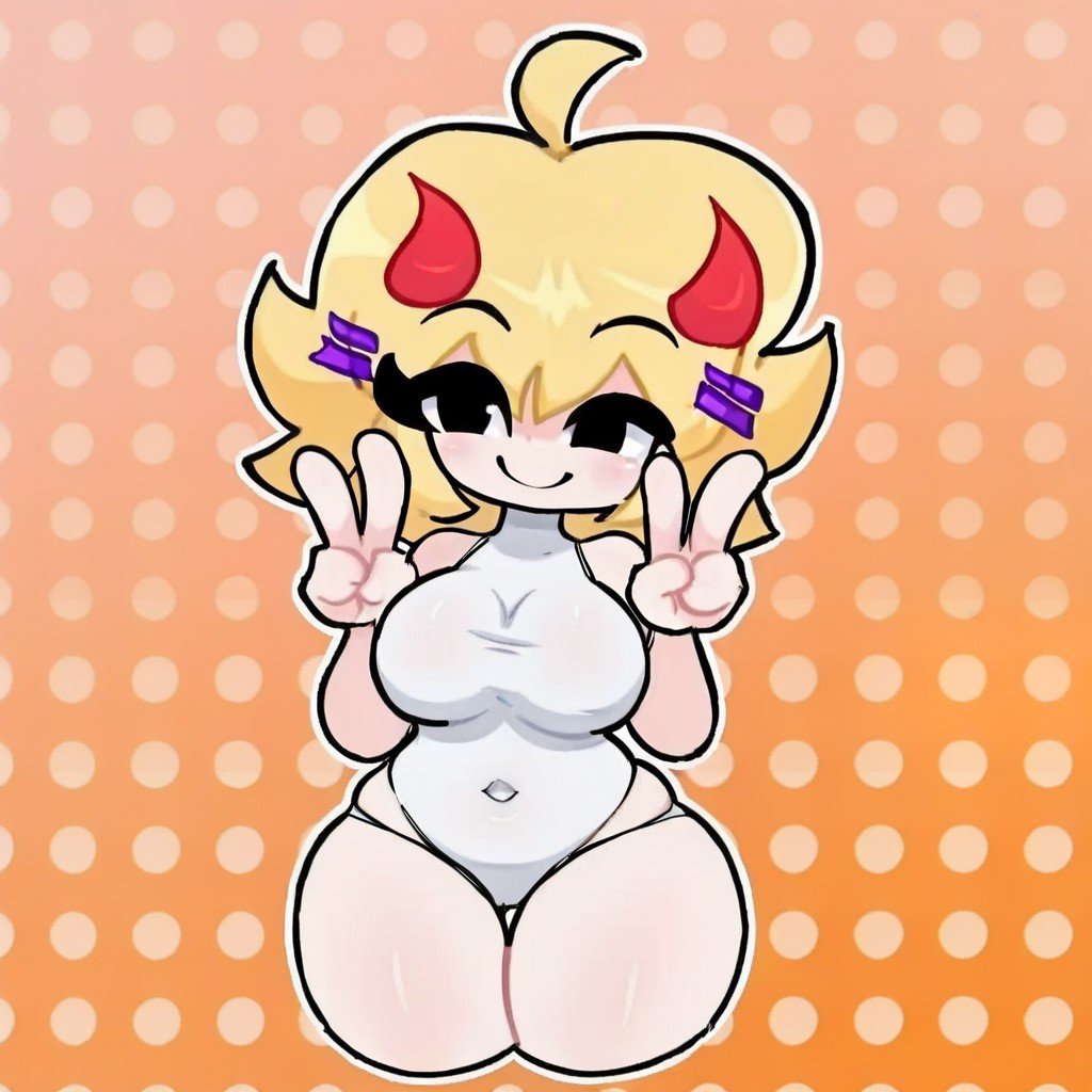 1girl,  horns,  blonde hair by user_iori_rodri on Tensor.Art