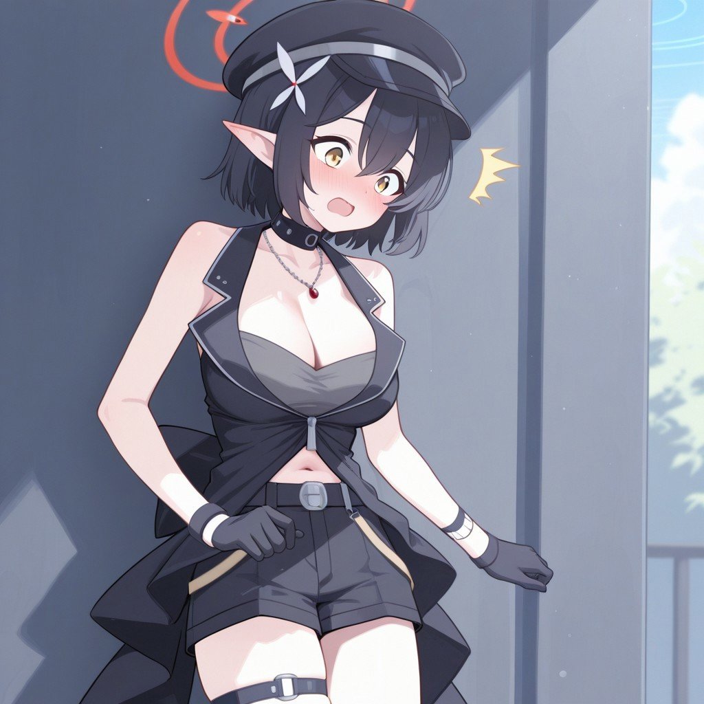 Idolayane(blue archive),  black hair,  ribbon by Am R on Tensor.Art
