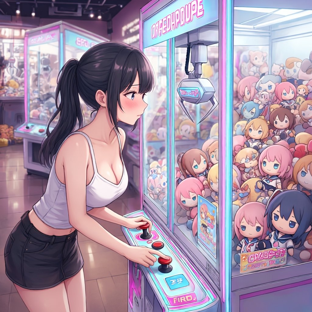 crane game,  1girl,  indoors by 鬼畫符 on Tensor.Art