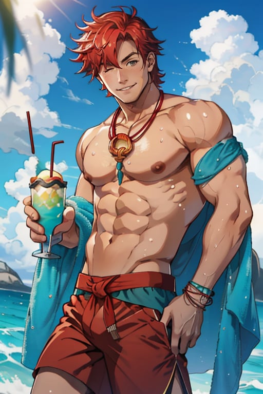 Sylvain_Jose_Gautier_Summer_Fire_Emblem,  solo,  looking at viewer by BoiAiZ on Tensor.Art
