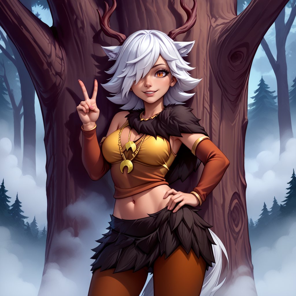 1girl,  solo,  deer girl by BeanMan78 on Tensor.Art