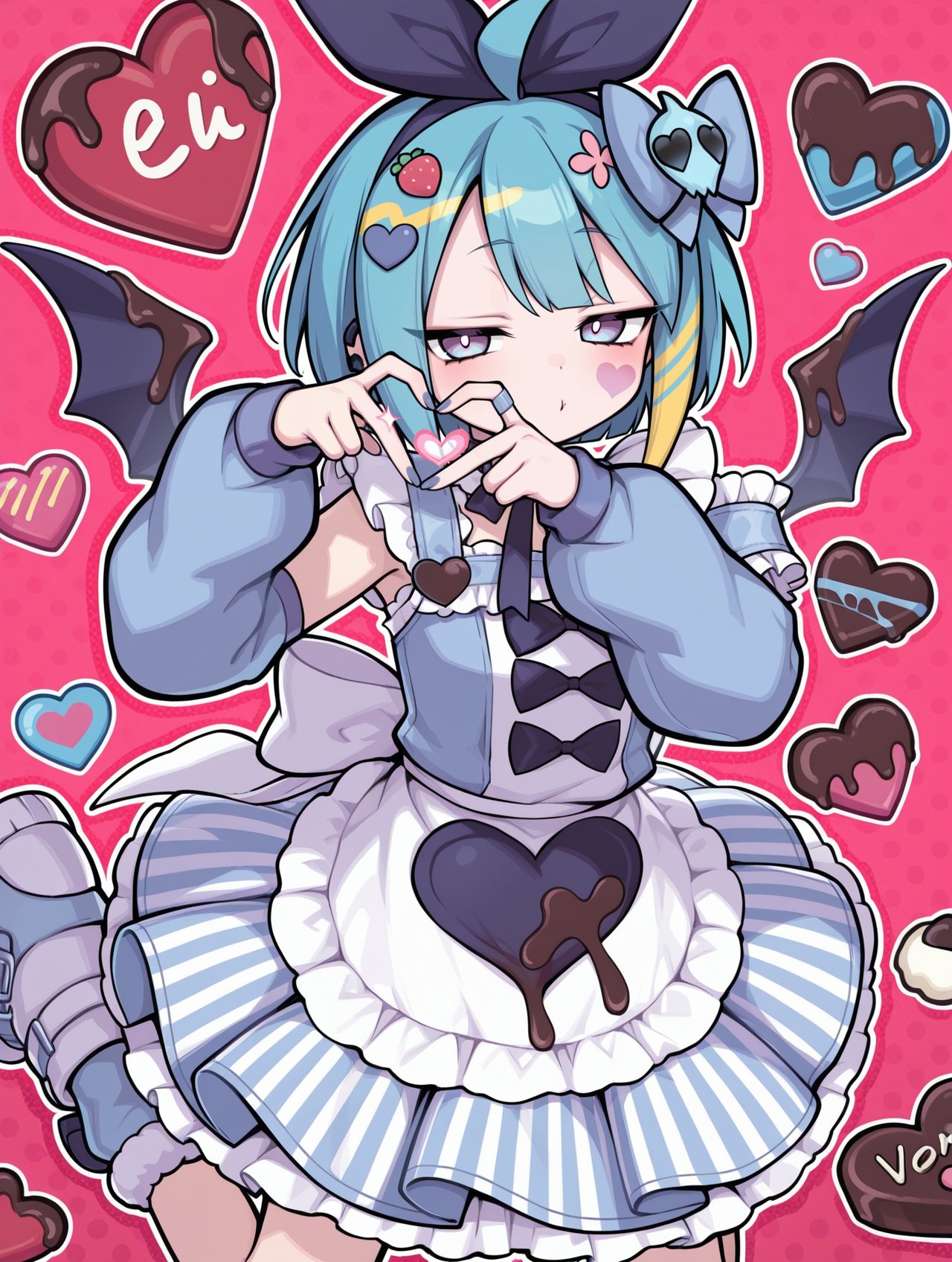 1girl,  heart hands,  heart by Sqquirtle0007 on Tensor.Art