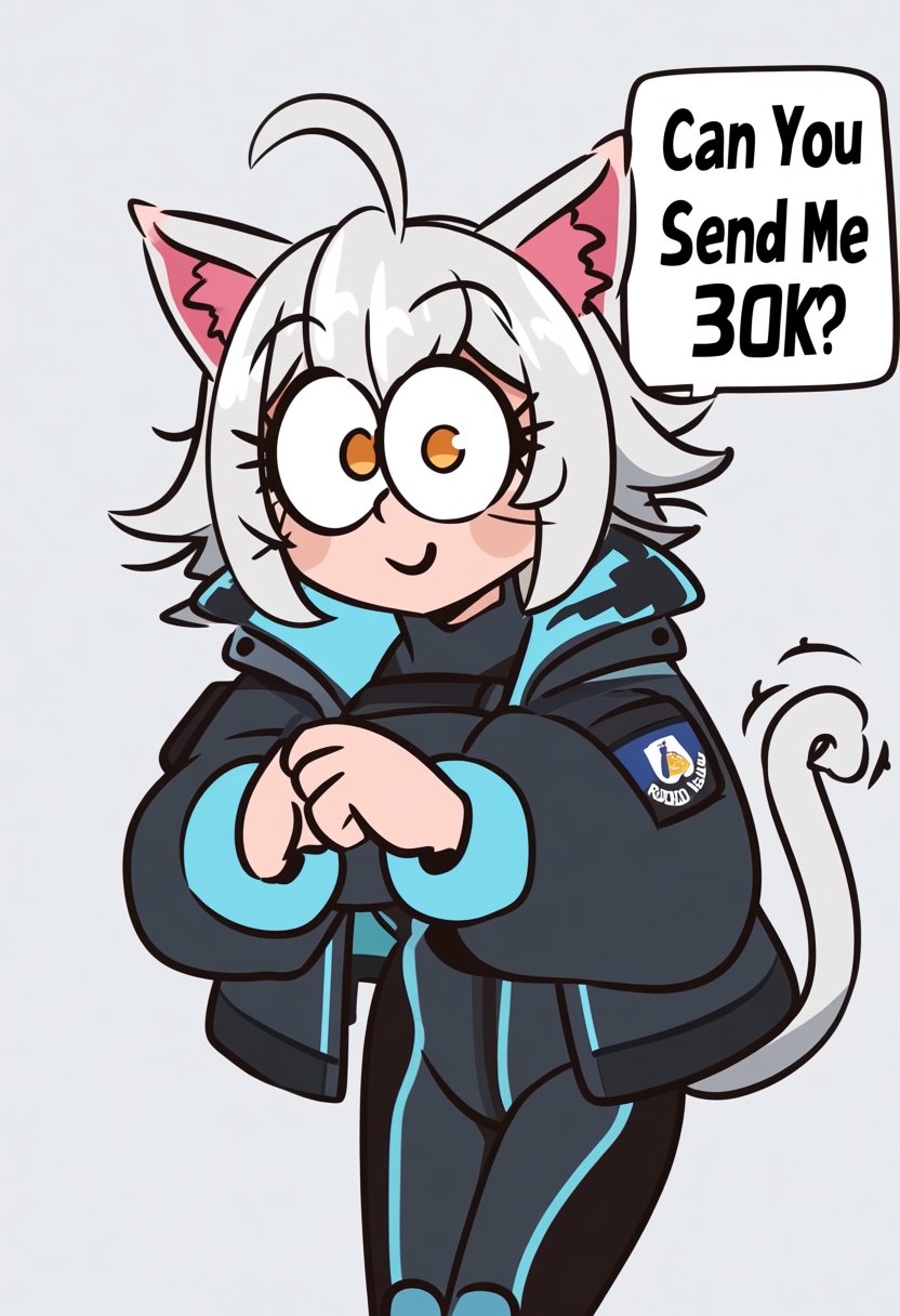 @Simichap. A cartoon-style illustration featuring a cat-eared operator character rendered with bold clean outlines and bri...