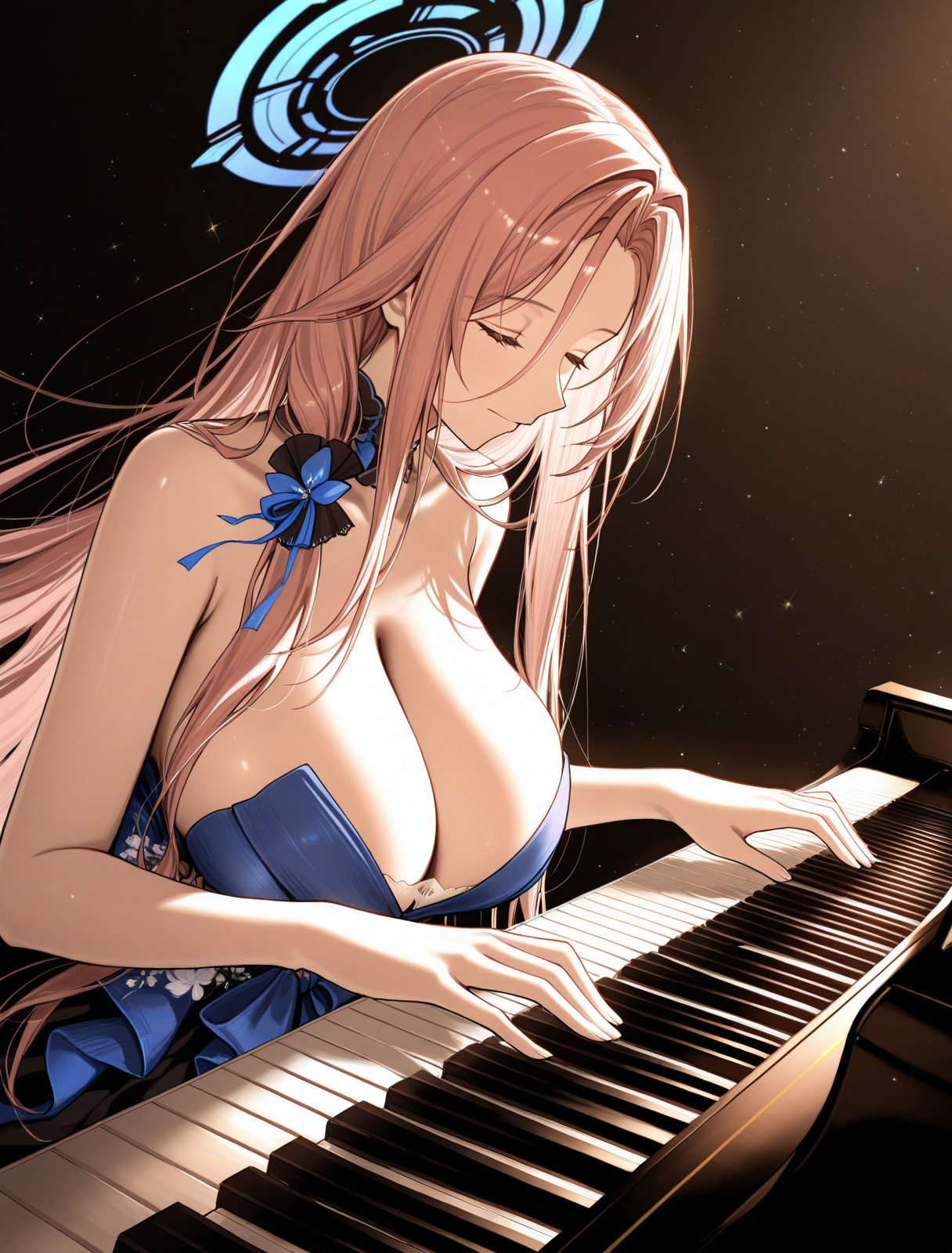 lexington ii \(azur lane\),  halo,  playing instrument by sk on Tensor.Art