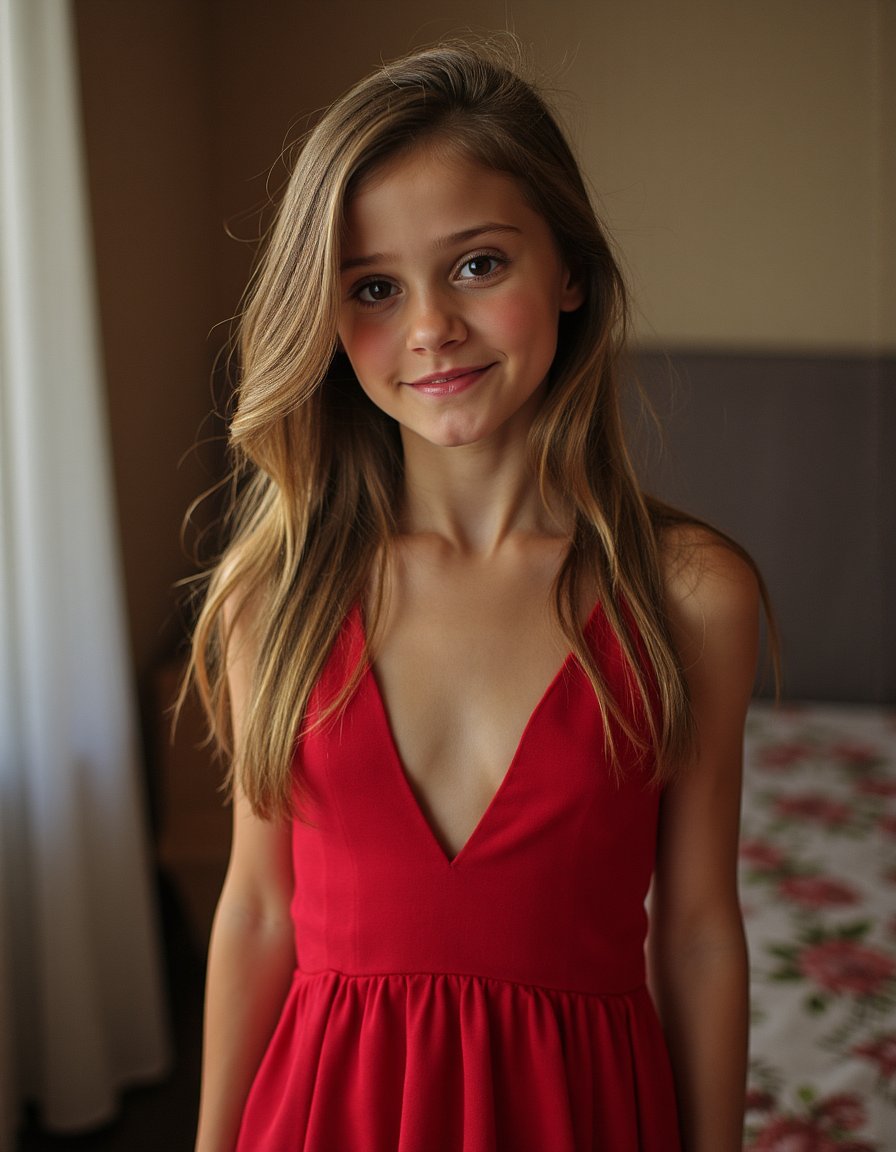 girl,  wearing Deep V-neck evening gown by Peli86 on Tensor.Art