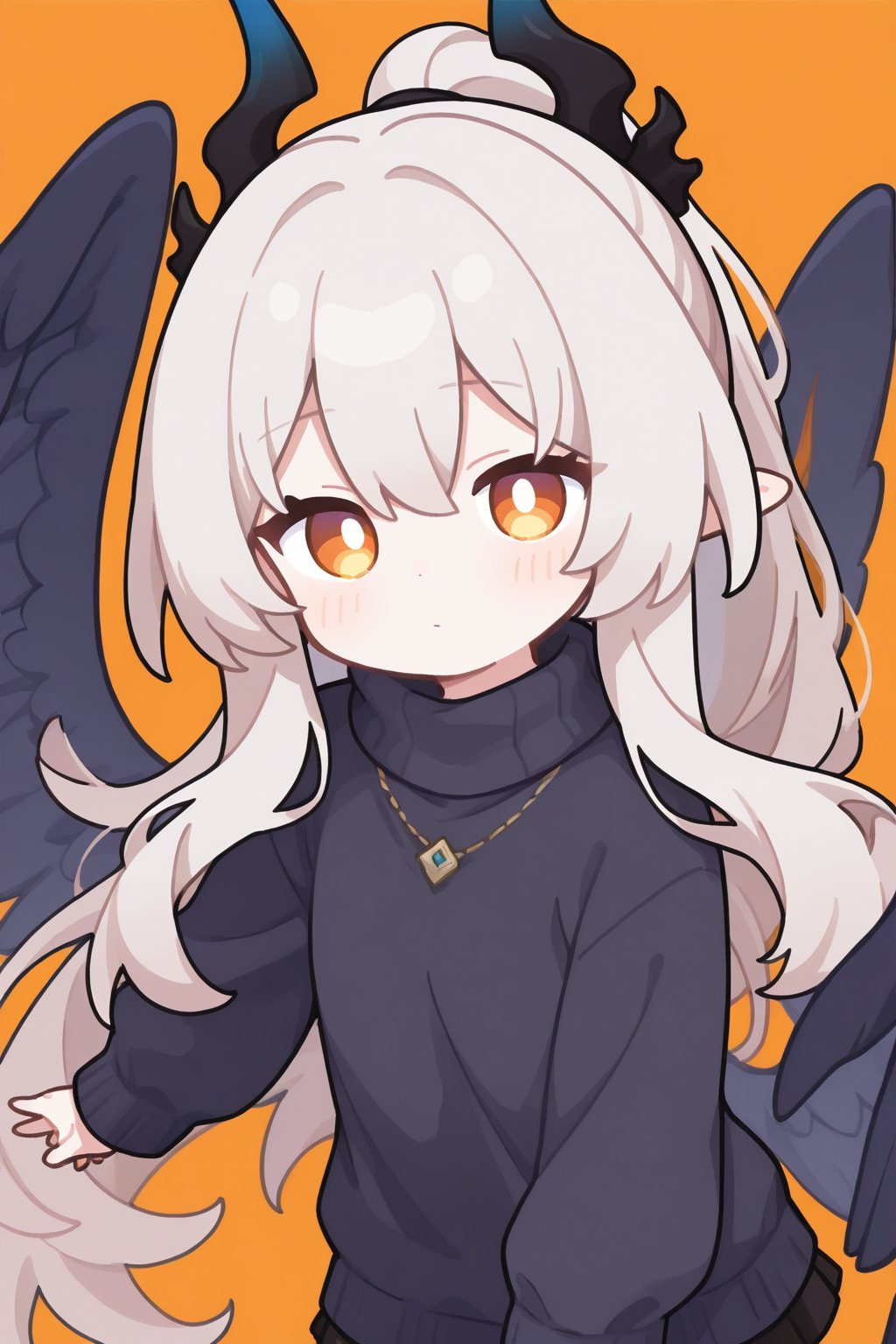 1girl,  orange background,  solo by Light01 on Tensor.Art