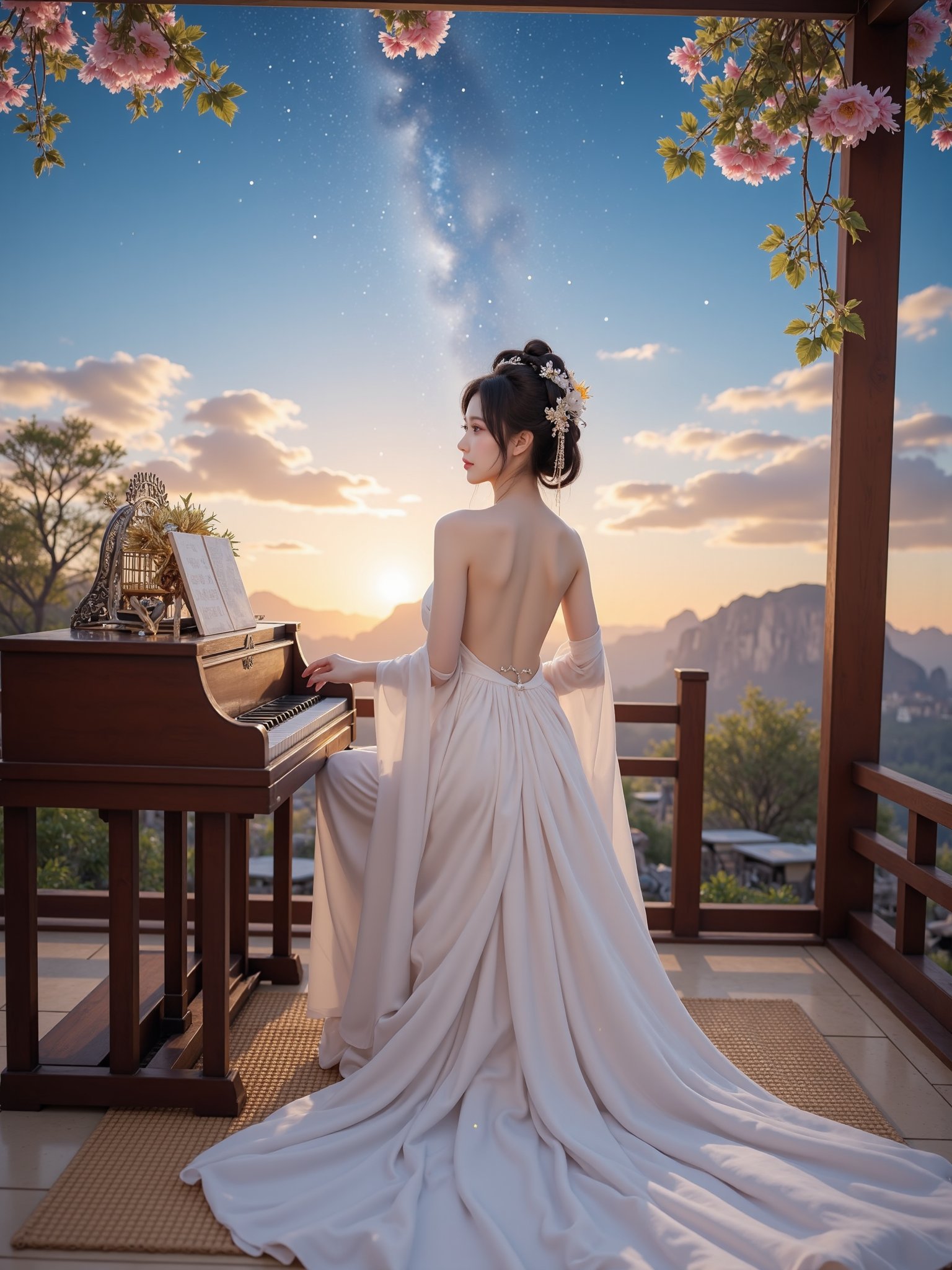 NSFW,  2.5D semi-realistic picture,  a young woman with her back to the camera by aacc on Tensor.Art