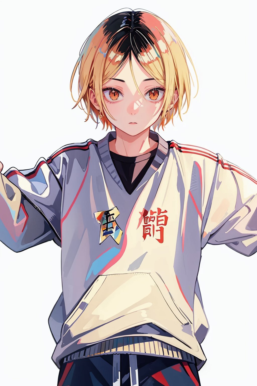 masterpiece,best quality, highly detailed, kozume kenma,male focus,1boy,solo,looking at viewer<lora:kozume_kenma:1>,simple background,white background