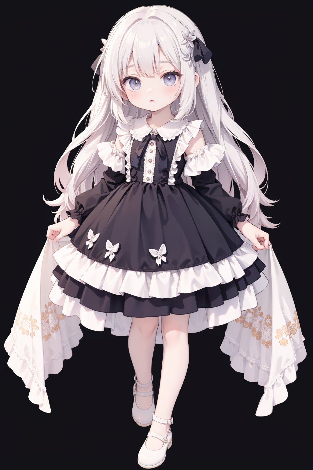 1gril,full body,very_long_hair,<lora:公主裙b:1.3>,