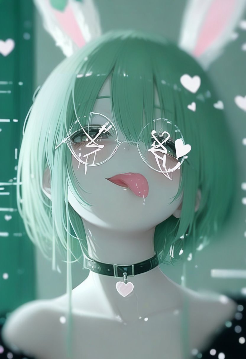 1girl,  tongue out,  tongue by silvermoong on Tensor.Art