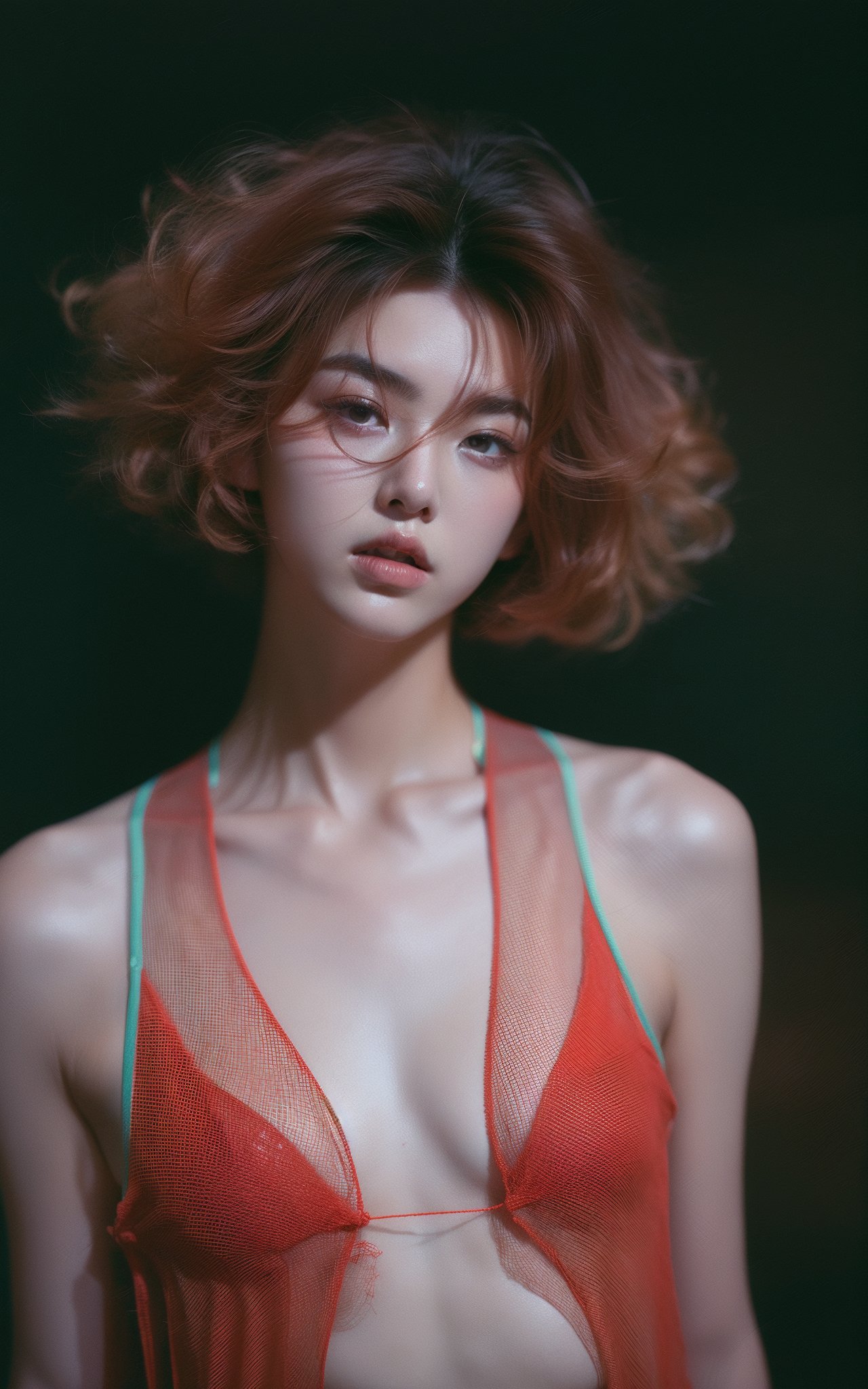 (art by Alessio Albi:1.2),korean idol,full human fractal body,90's aesthetic,noise film,photo,1,