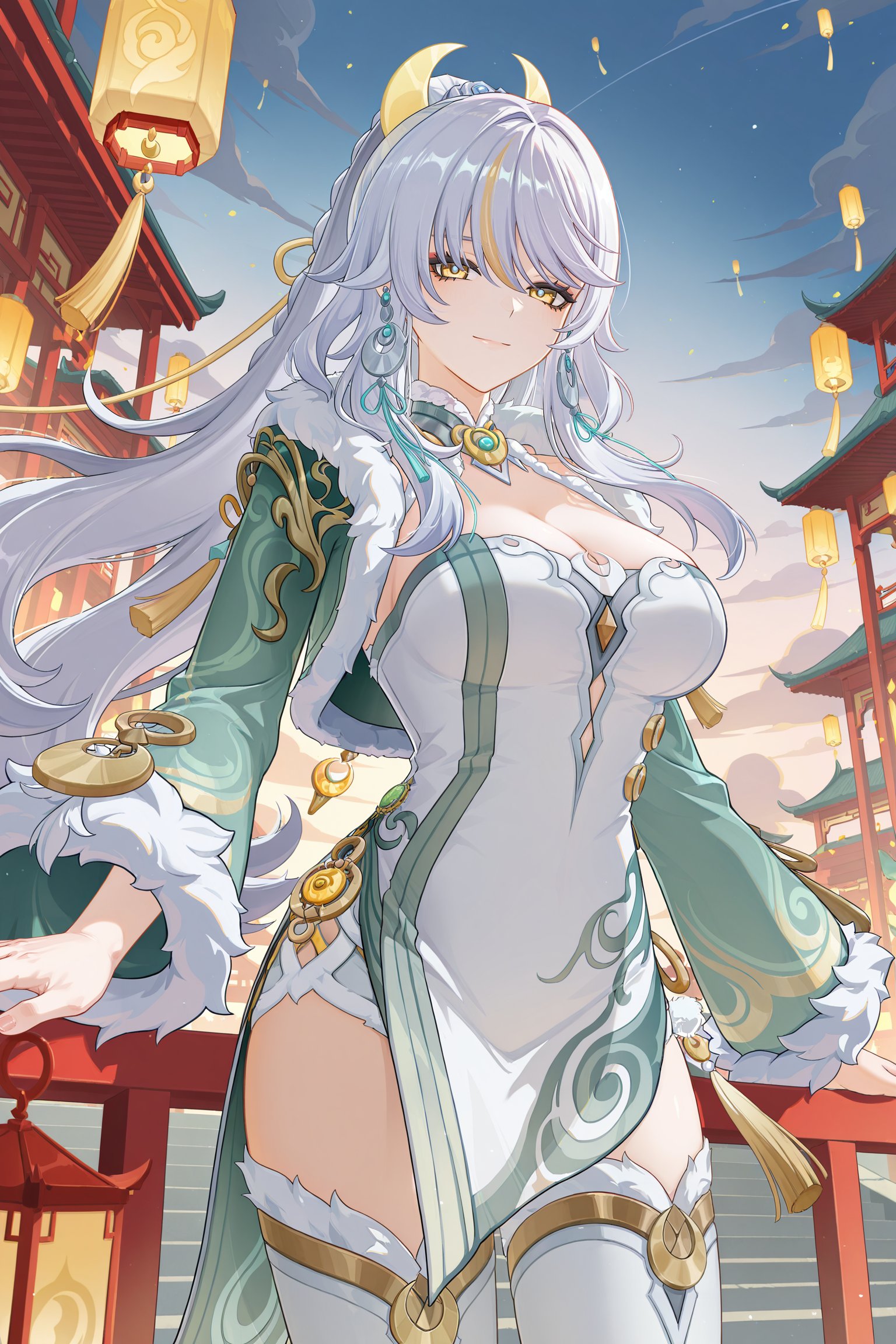 zibai (genshin impact),  breasts,  solo by Min on Tensor.Art