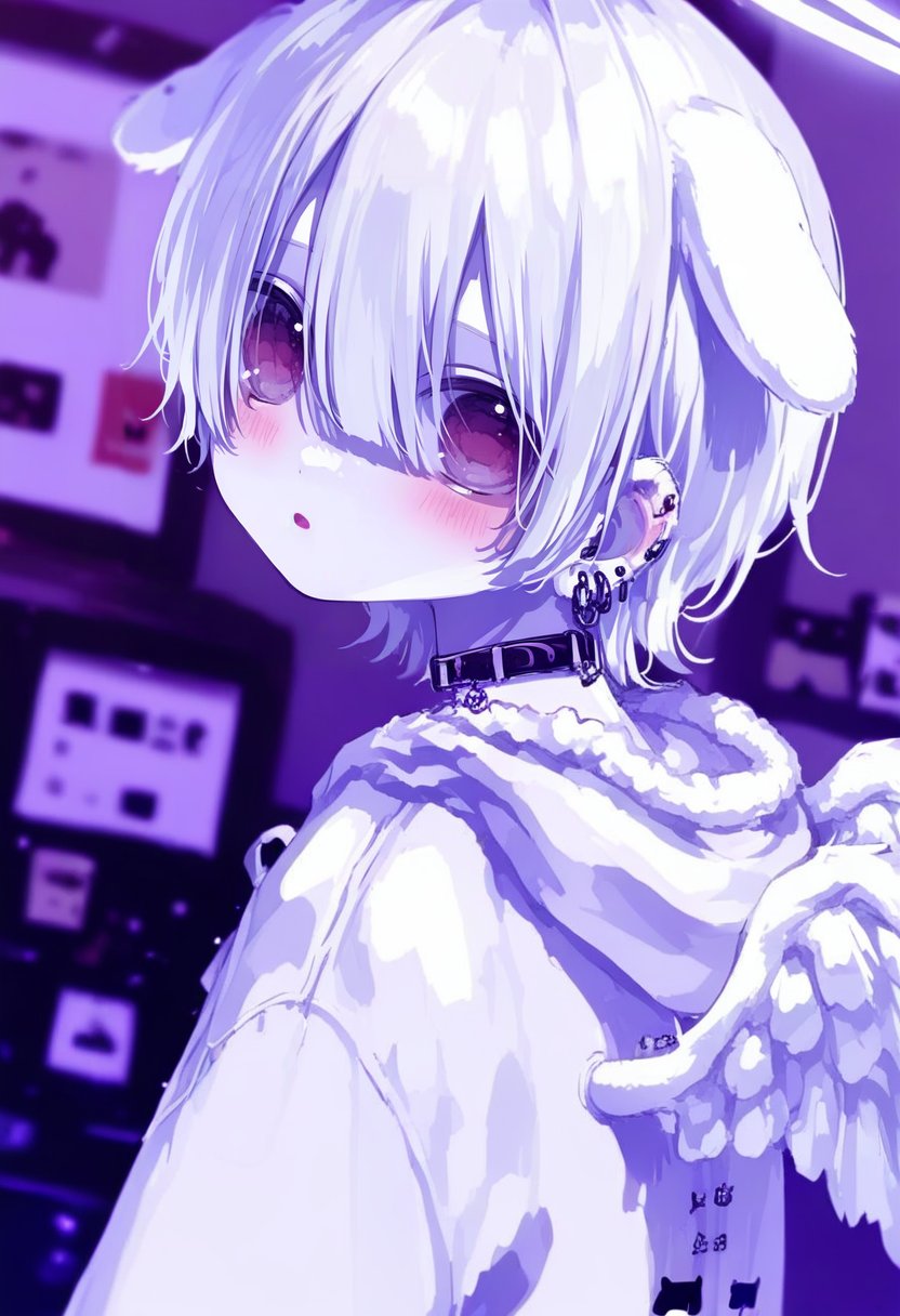 animal ears,  white hair,  pale skin by silvermoong on Tensor.Art