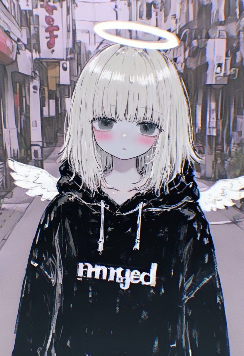 halo,  1girl,  hood by silvermoong on Tensor.Art