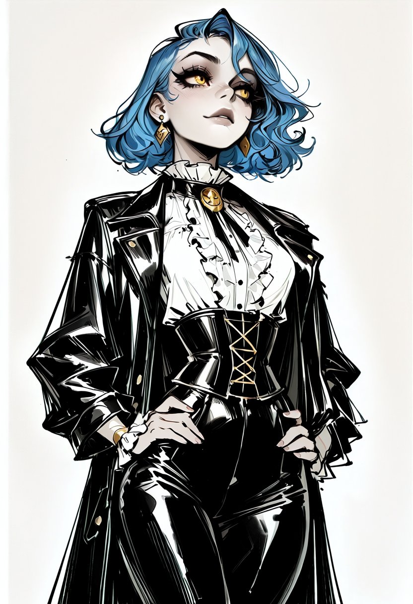 monochrome,  partially colored,  sketch by inknoir on Tensor.Art