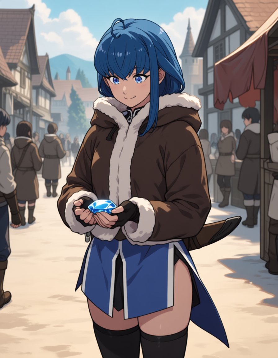 nina farion (mushoku tensei),  long hair,  blue hair by soralz on Tensor.Art