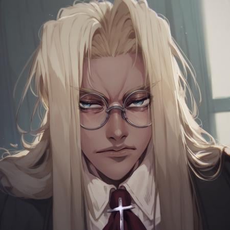 score_9, score_8_up, score_7_up, score_6_up, integra hellsing, integra, blonde hair, long blonde hair, glasses