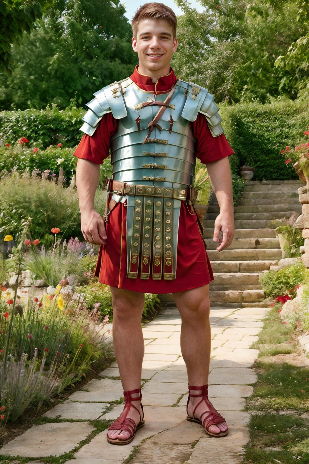 garden of Roman Villa,  standing,  smiling by txhorn75 on Tensor.Art