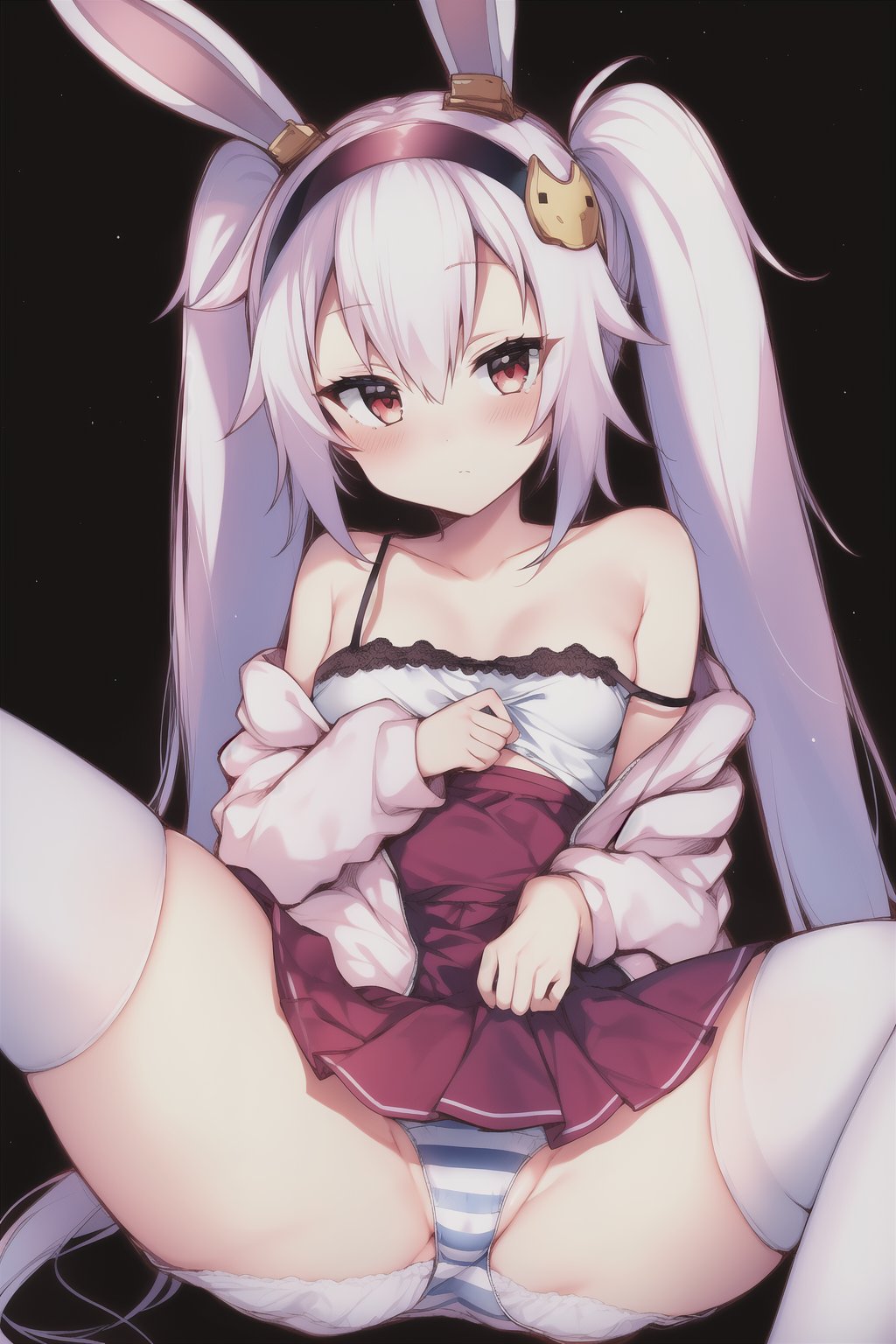 1girl,  solo,  striped panties by 超市里扫货 on Tensor.Art