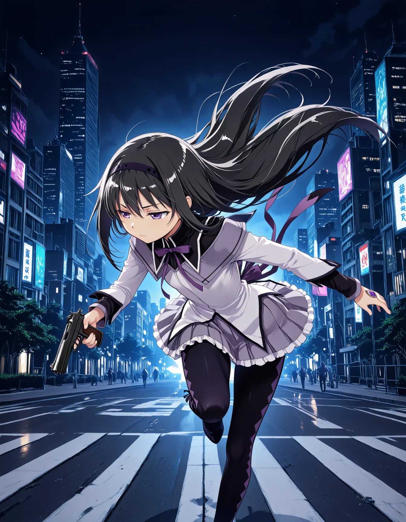 1girl,  akemi homura \(magical girl\),  mahou shoujo madoka magica by miaomiao on Tensor.Art