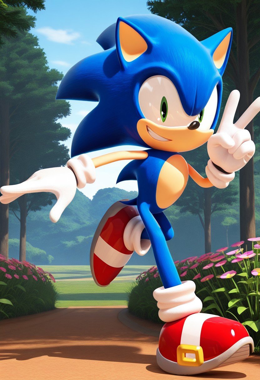 solo male,  Sonic The Hedgehog,  blue fur by Sonic X on Tensor.Art