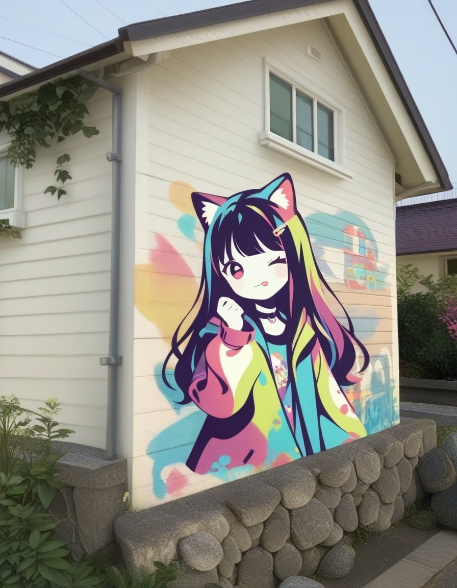 drawing on object,  drawing on wall,  wall art by cocoat on Tensor.Art