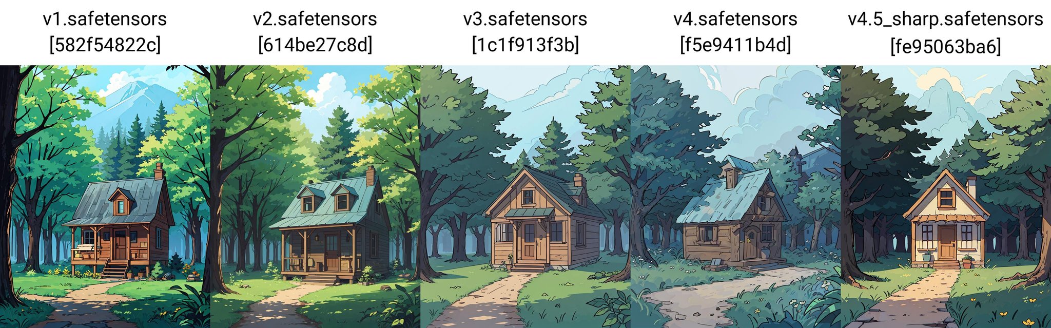 (best quality:0.8) perfect anime illustration, a small house in the woods