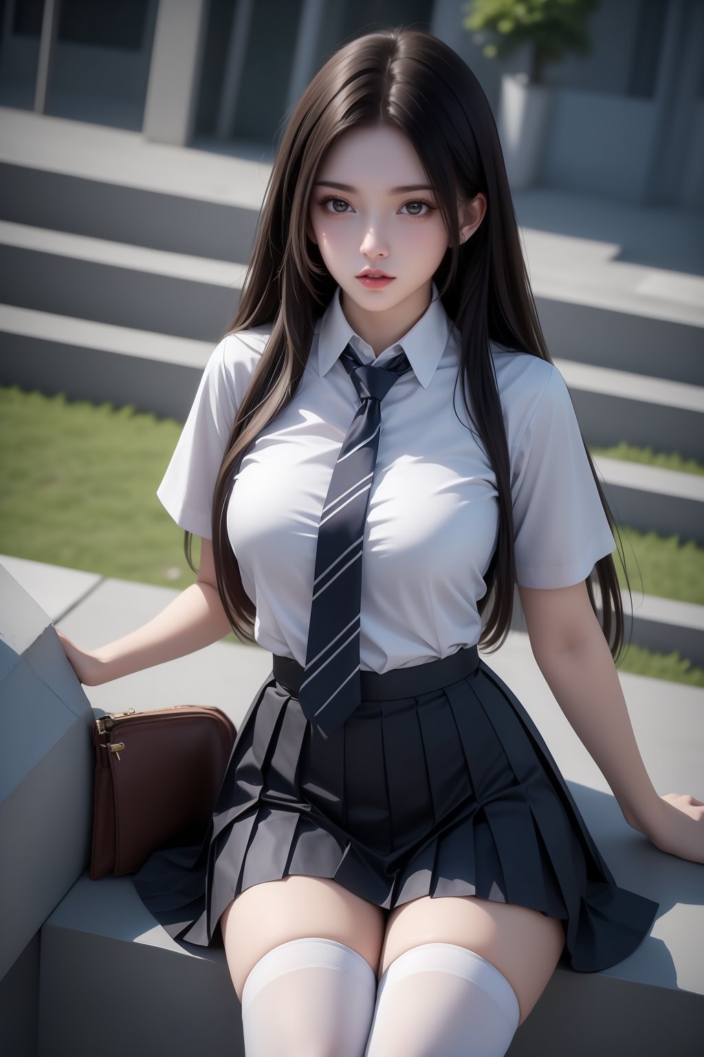 1girl,  solo,  thighhighs by 天TIN on Tensor.Art