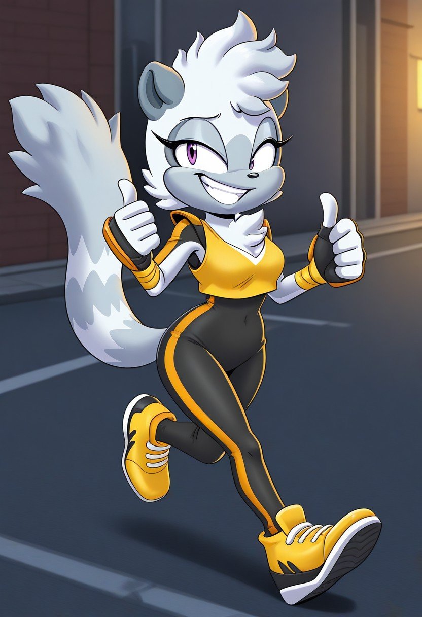 solo female,  Tangle the Lemur,  light gray fur by Sonic X on Tensor.Art