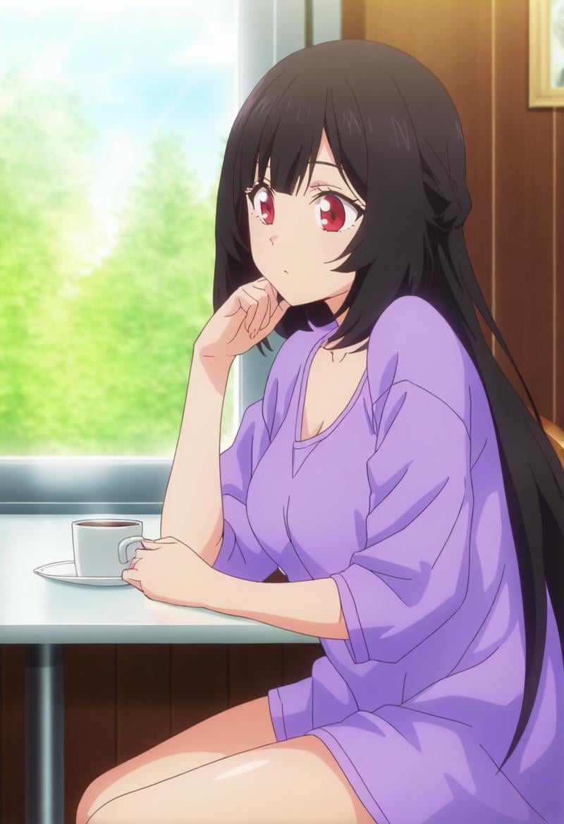 sysdeep_karen,  black hair,  red eyes by Ttan on Tensor.Art