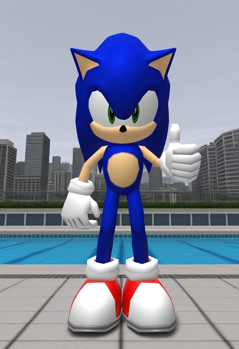 solo male,  Sonic the hedgehog,  blue fur by Sonic X on Tensor.Art