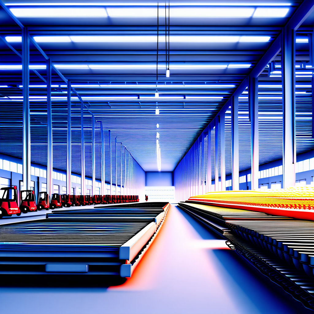 buzzing manufactory production factory,  industrial machinery,  out of focus cranes by user_833551855622635044 on Tensor.Art
