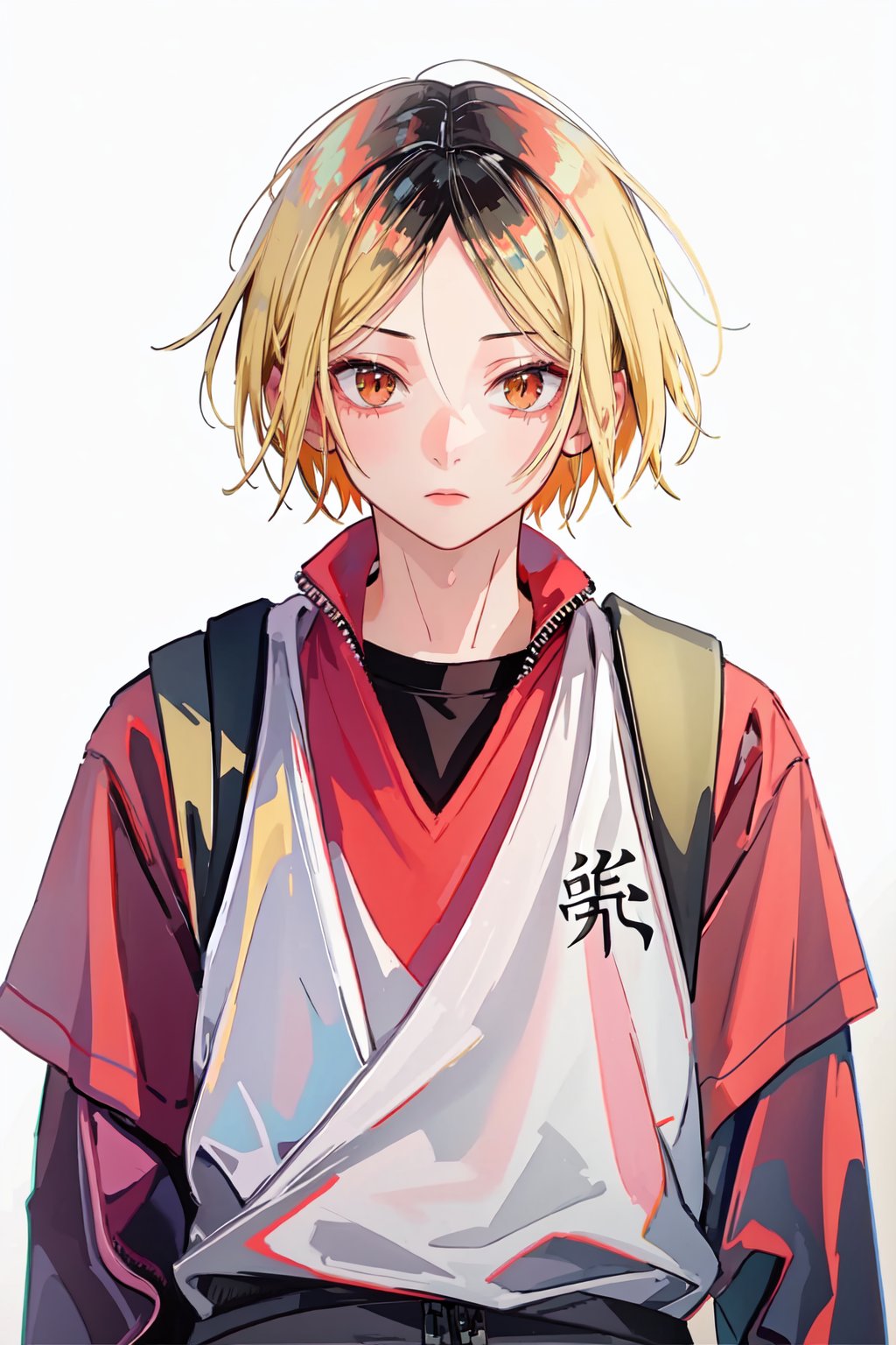 masterpiece,best quality, highly detailed, kozume kenma,male focus,1boy,solo,looking at viewer<lora:kozume_kenma:1>,simple background,white background