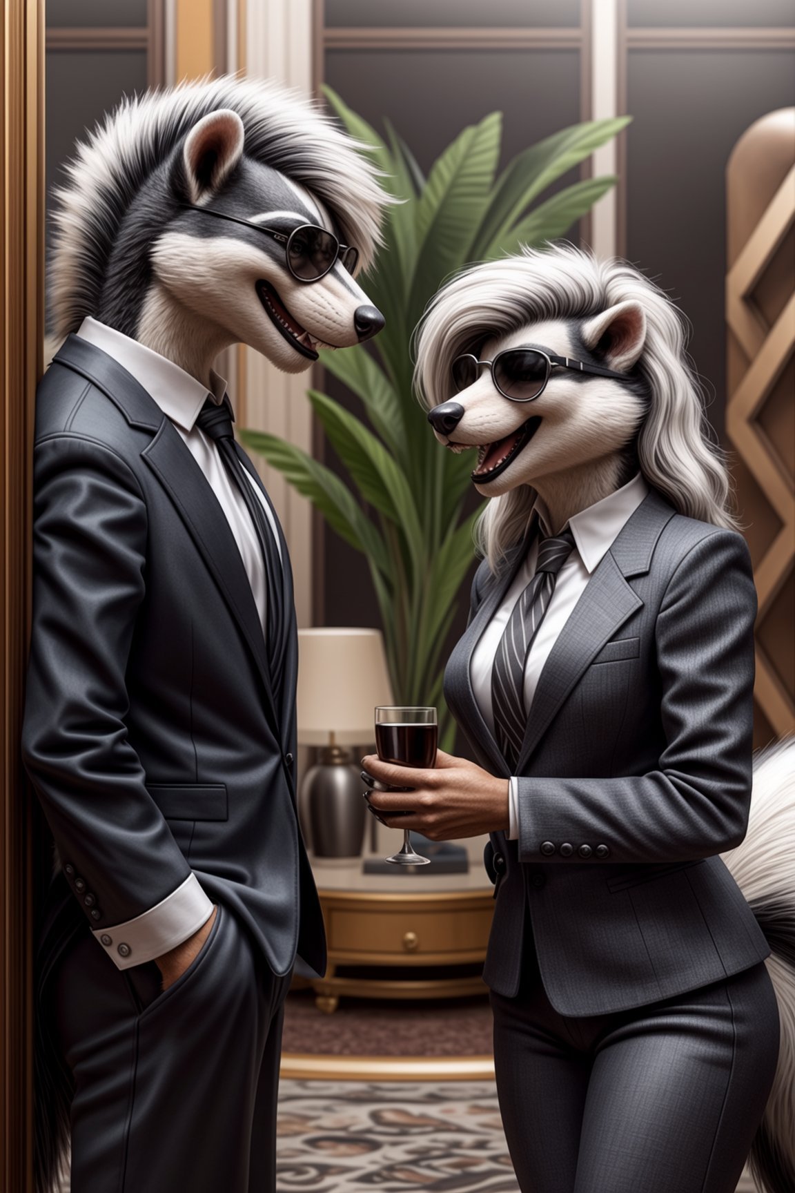 anthro,  skunk,  male and female by Sajrep on Tensor.Art