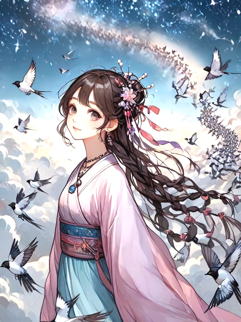 source_anime,  magpie bridge,  birds flock by 鬼畫符 on Tensor.Art