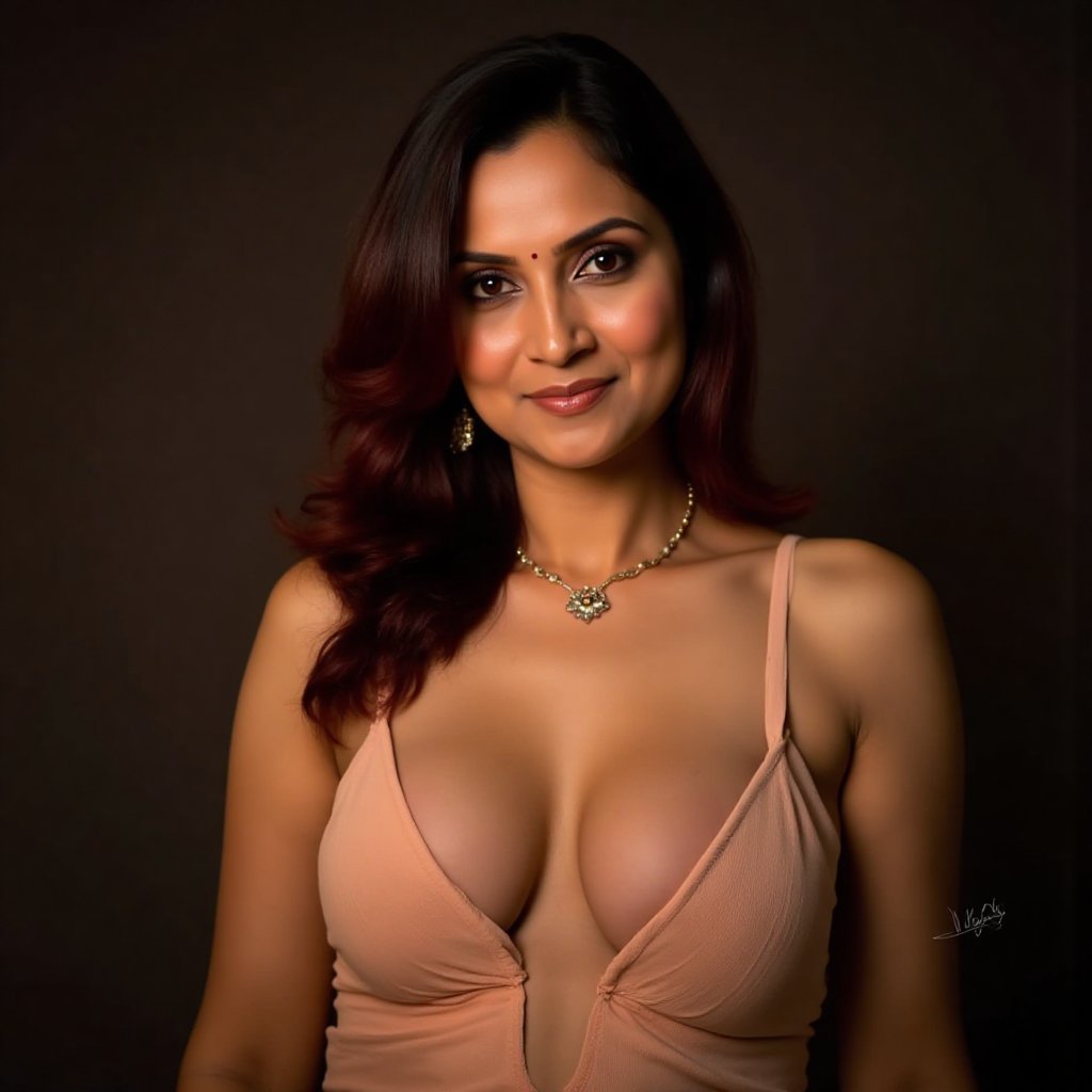 full nude indian woman,  age late 40s,  big breast by user_697976561474829418 on Tensor.Art