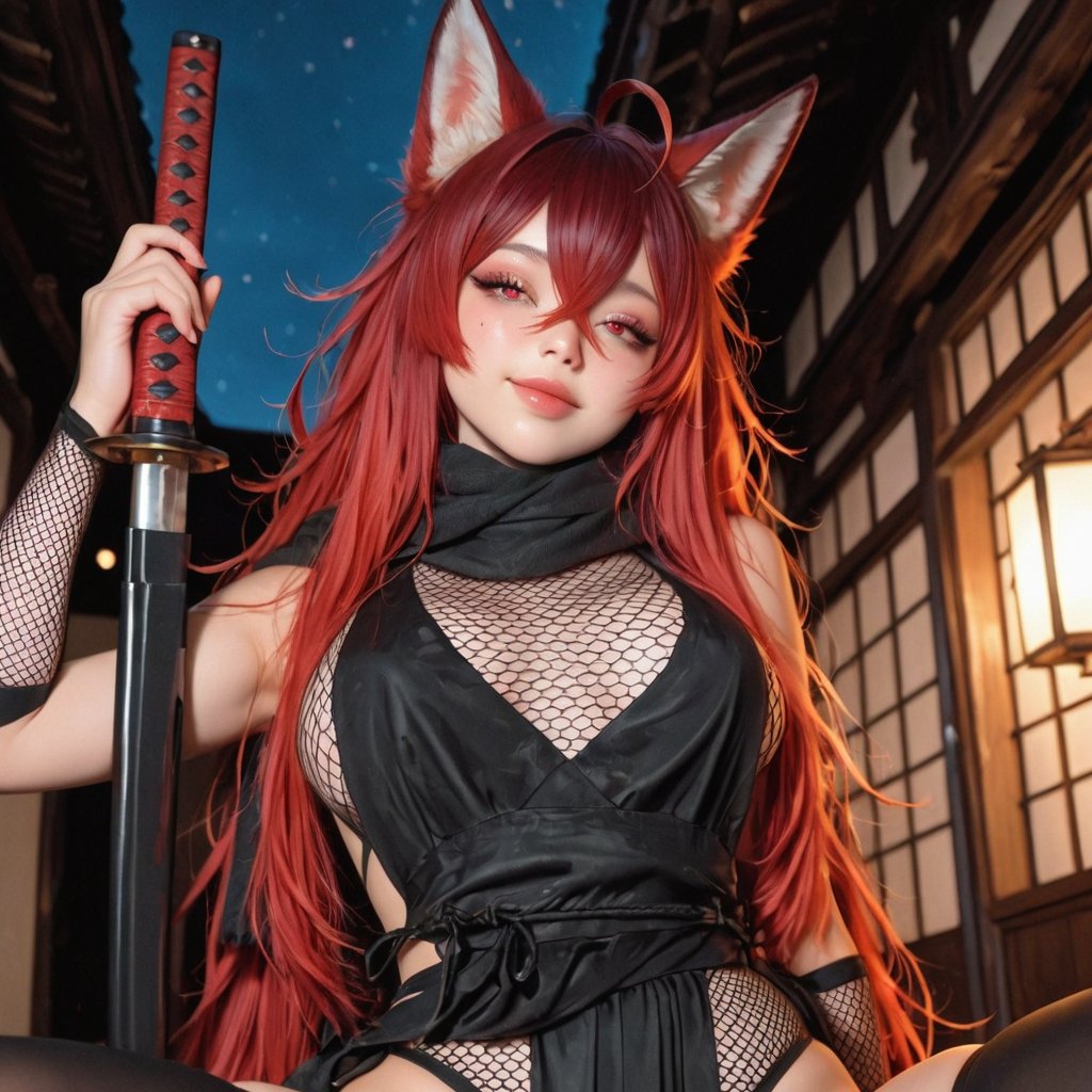 1girl,  solo,  fishnets by miaomiao on Tensor.Art