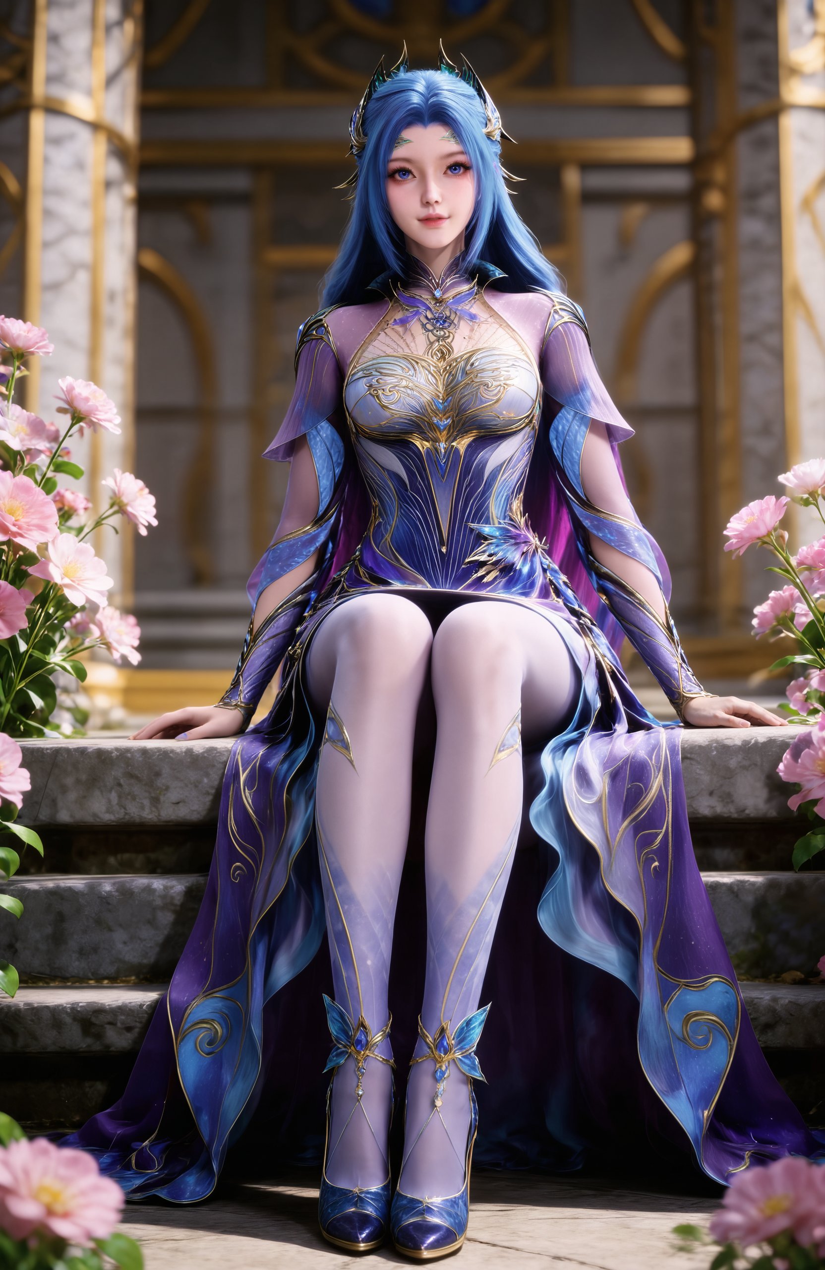 1girl,  blue hair,  long hair by 漫 on Tensor.Art