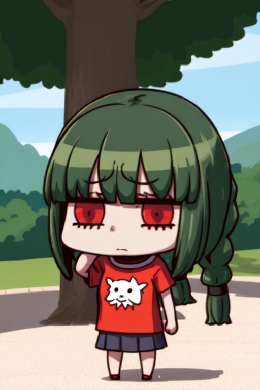 1girl,  sad,  green hair by yy on Tensor.Art