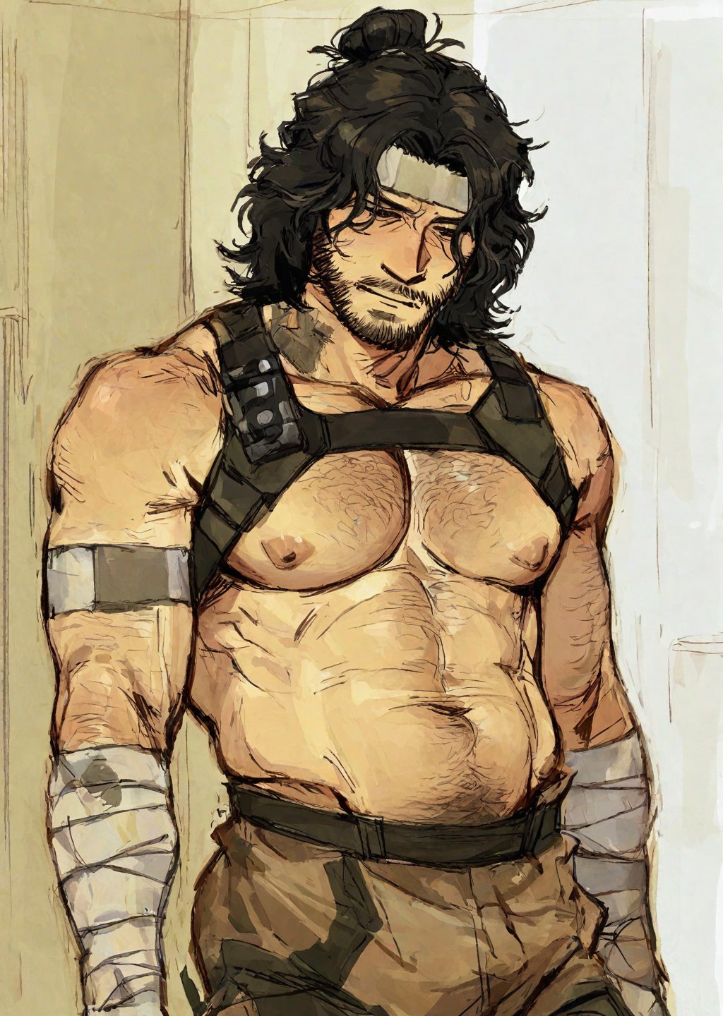 simon (iron lung),  black hair,  wavy hair by crushcries on Tensor.Art