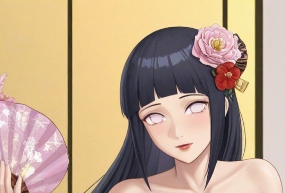 hyuuga_hinata,  red_lips,  no_pupils by Night Warrior on Tensor.Art