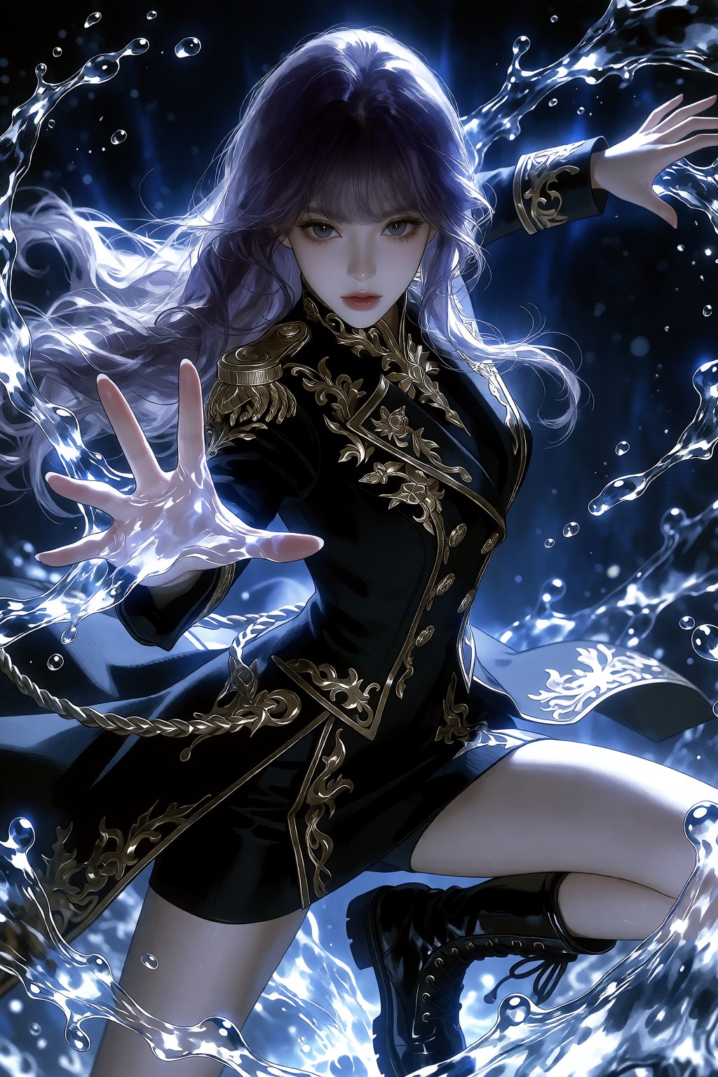 water sentinel,  dynamic combat pose,  body twisting mid-action by Feelings_into_words on Tensor.Art